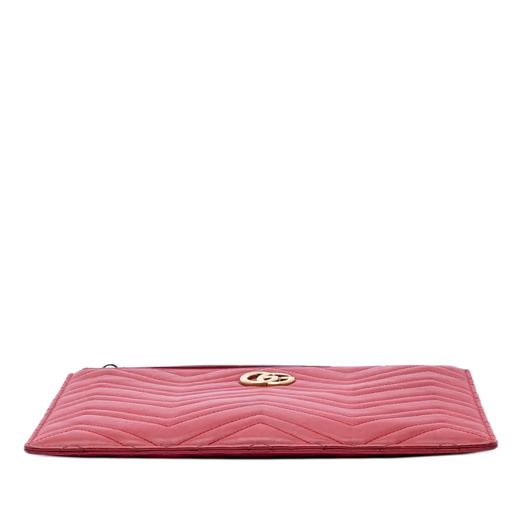 Gucci GG Marmont Matelasse Calfskin Clutch Red Leather Very good - Inside View