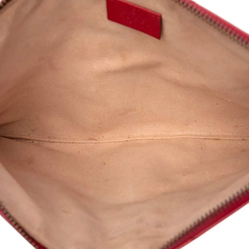 Gucci GG Marmont Matelasse Calfskin Clutch Red Leather Very good - Model View
