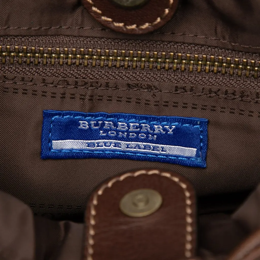 Burberry Supernova Check Wool Drawstring Crossbody Brown Very good - Box View