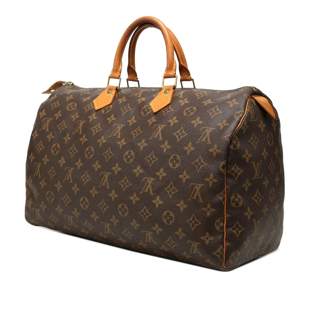 Louis Vuitton Monogram Speedy 40 Brown Canvas Good - Back View