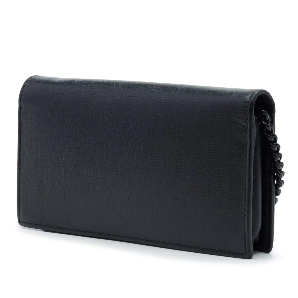 Gucci Calfskin Horsebit 1955 Monochrome Wallet on Chain Black Leather Very good - Back View