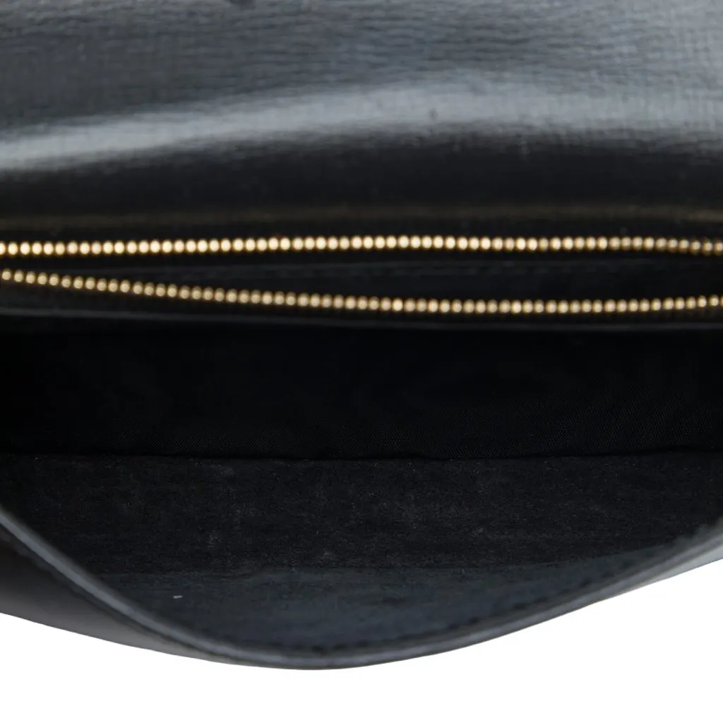 Gucci Calfskin Horsebit 1955 Monochrome Wallet on Chain Black Leather Very good - Model View