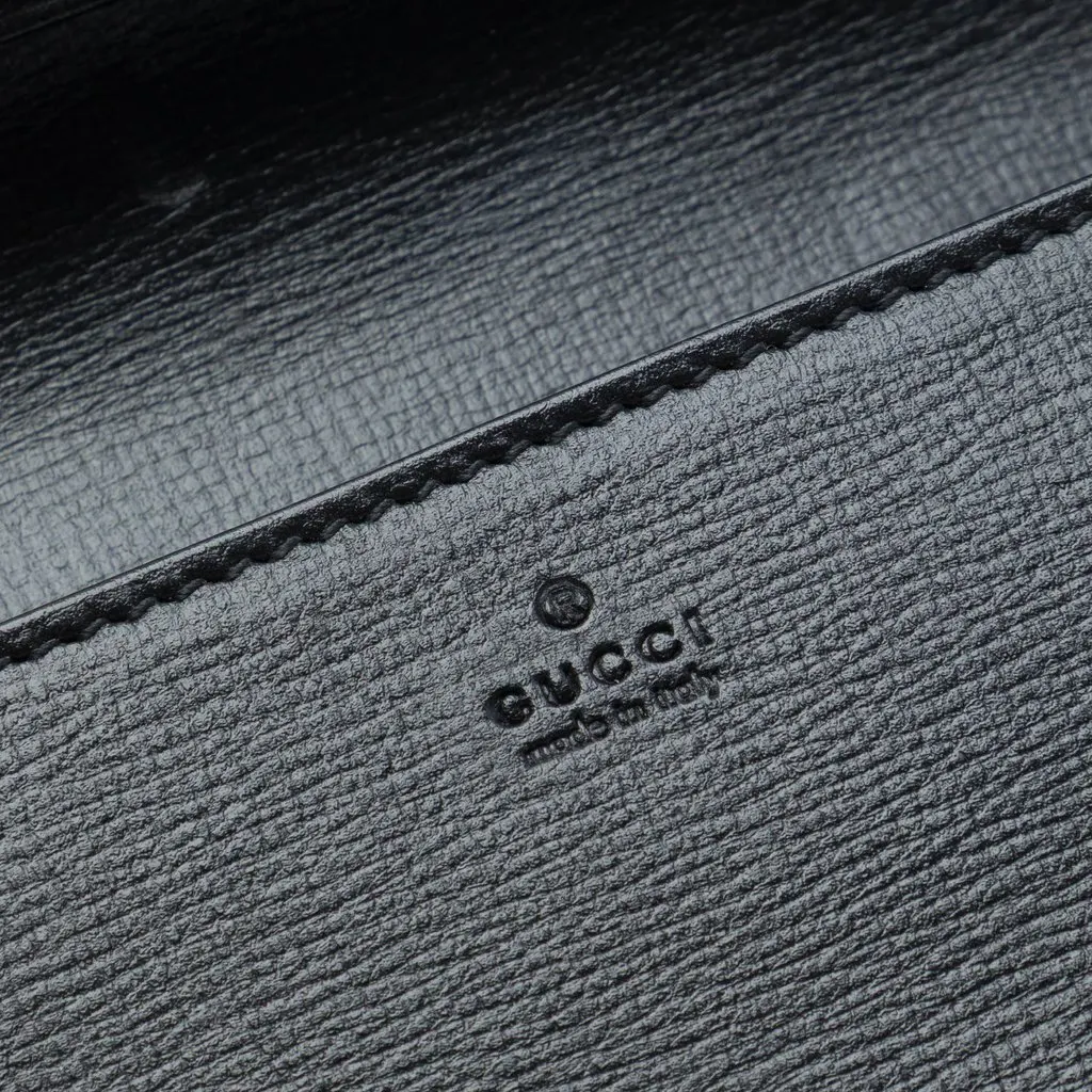 Gucci Calfskin Horsebit 1955 Monochrome Wallet on Chain Black Leather Very good - Box View
