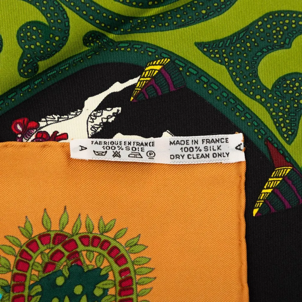Hermès Le Paradis du Roy Silk Scarf 90 Orange Very good - Back View