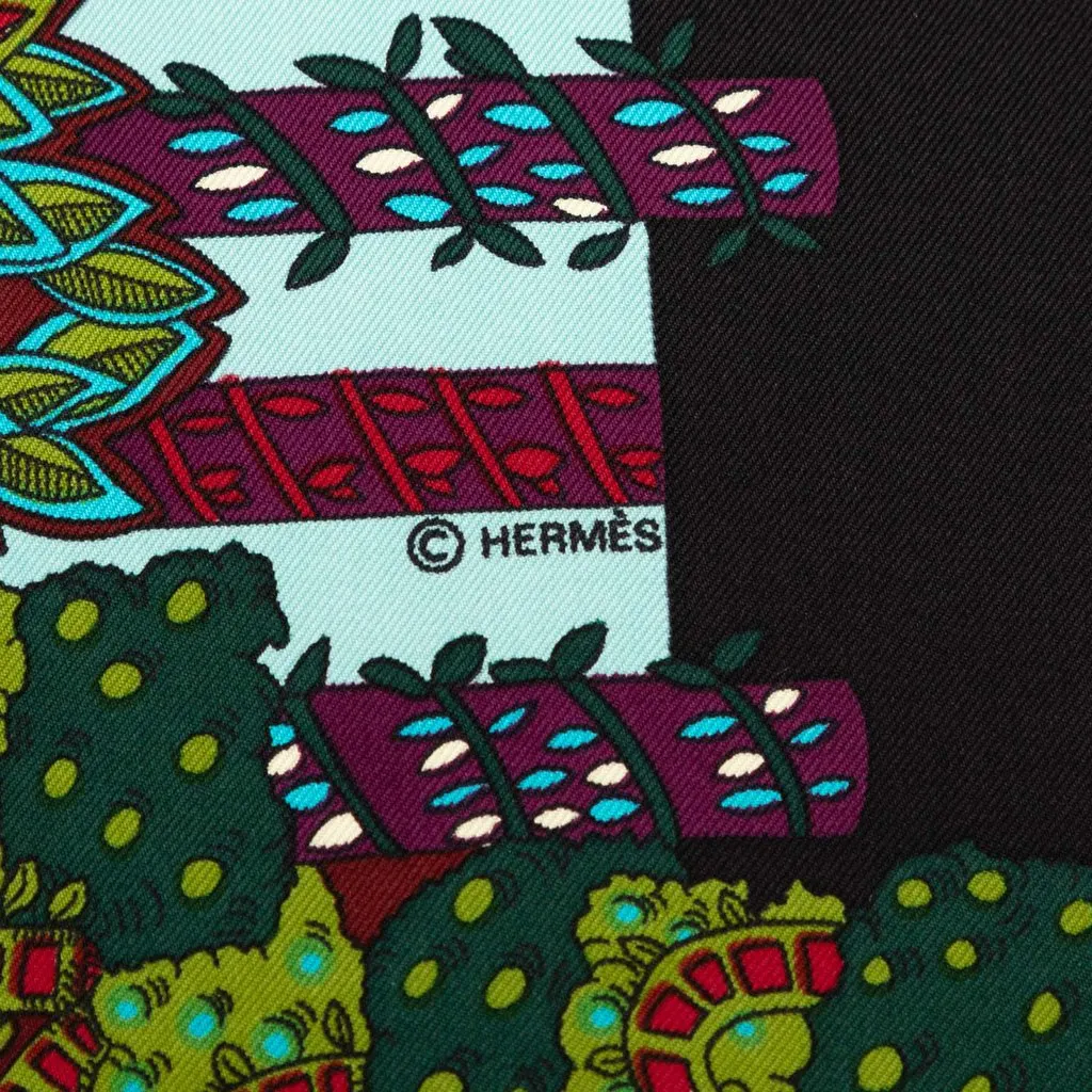 Hermès Le Paradis du Roy Silk Scarf 90 Orange Very good - Inside View