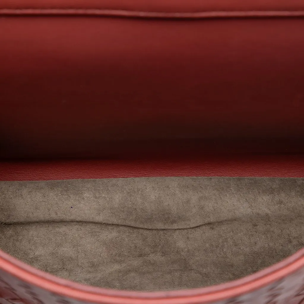 Bottega Veneta Nappa Intrecciato Double Sided Flap Messenger Bag Red Leather Very good - Model View