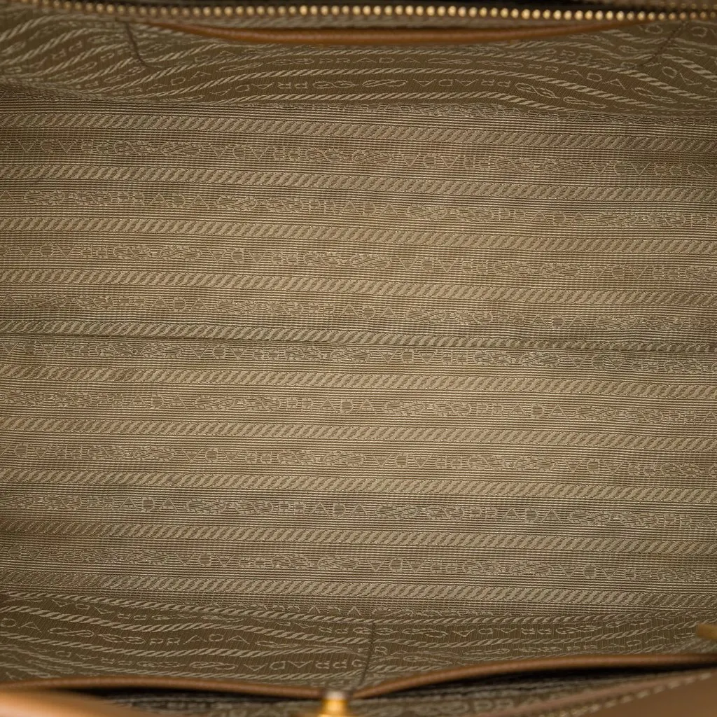 Prada Saffiano Lux Shopping Tote Brown Leather Good - Model View