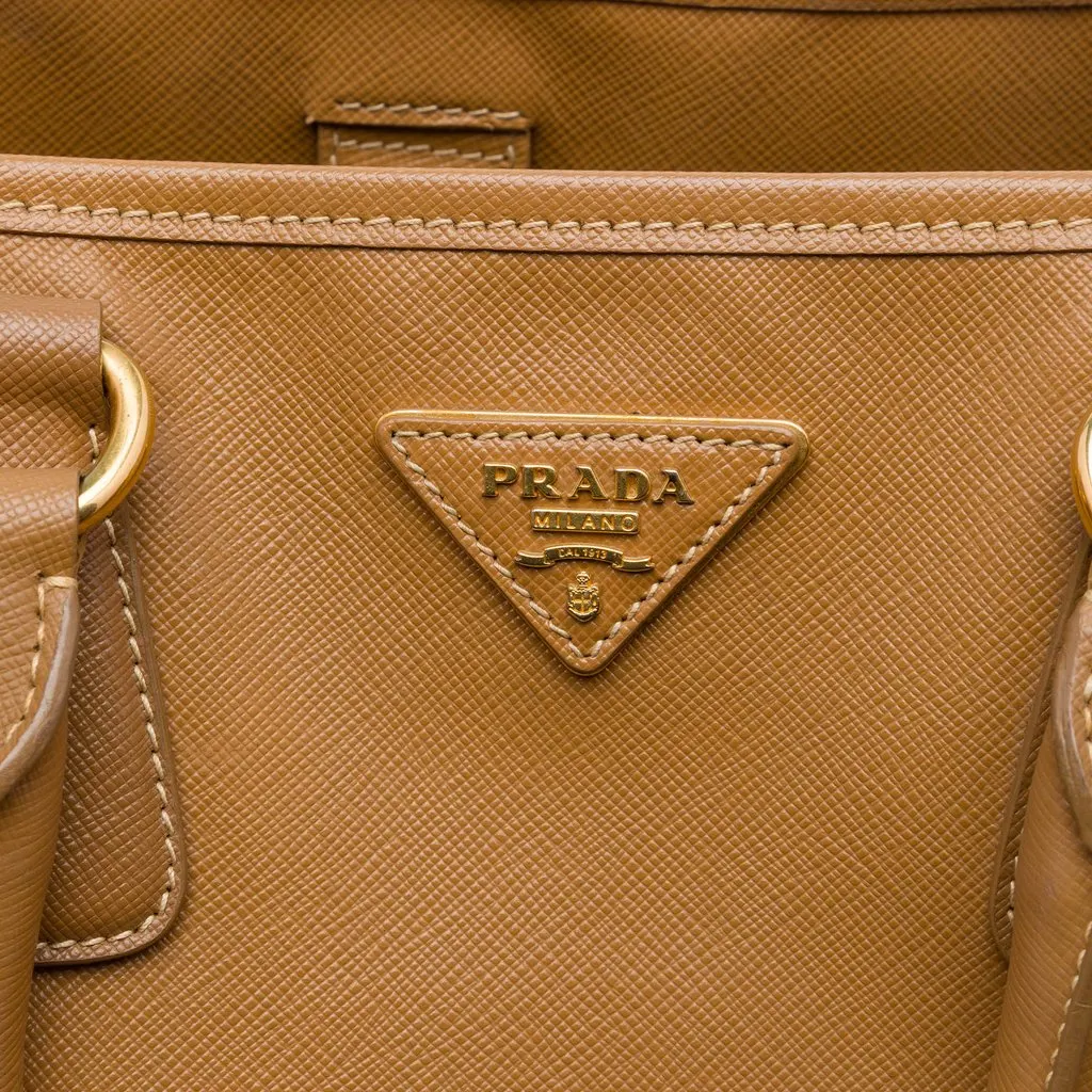 Prada Saffiano Lux Shopping Tote Brown Leather Good - Box View