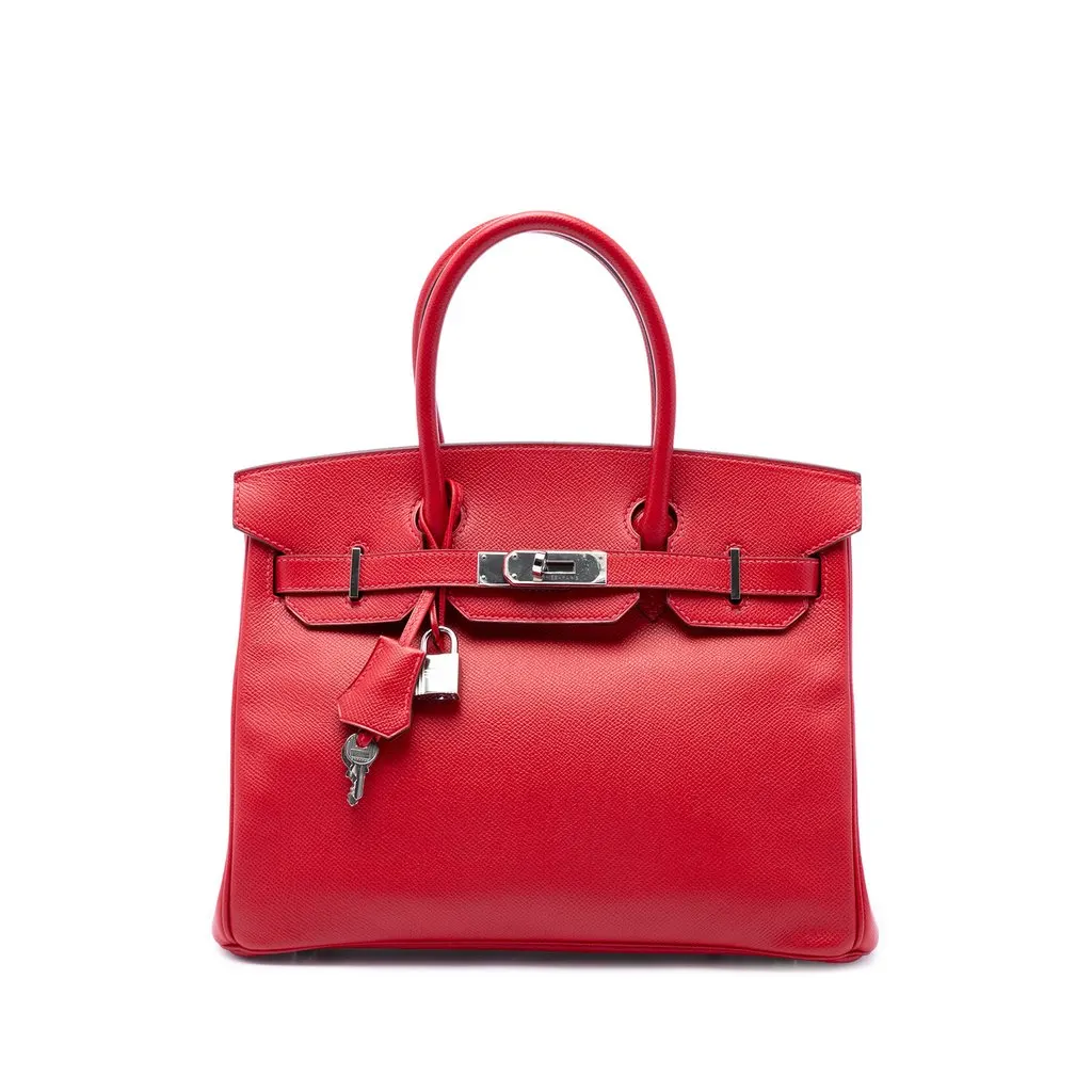 Hermès Epsom Birkin Retourne 30 Red Leather Very good - Front View