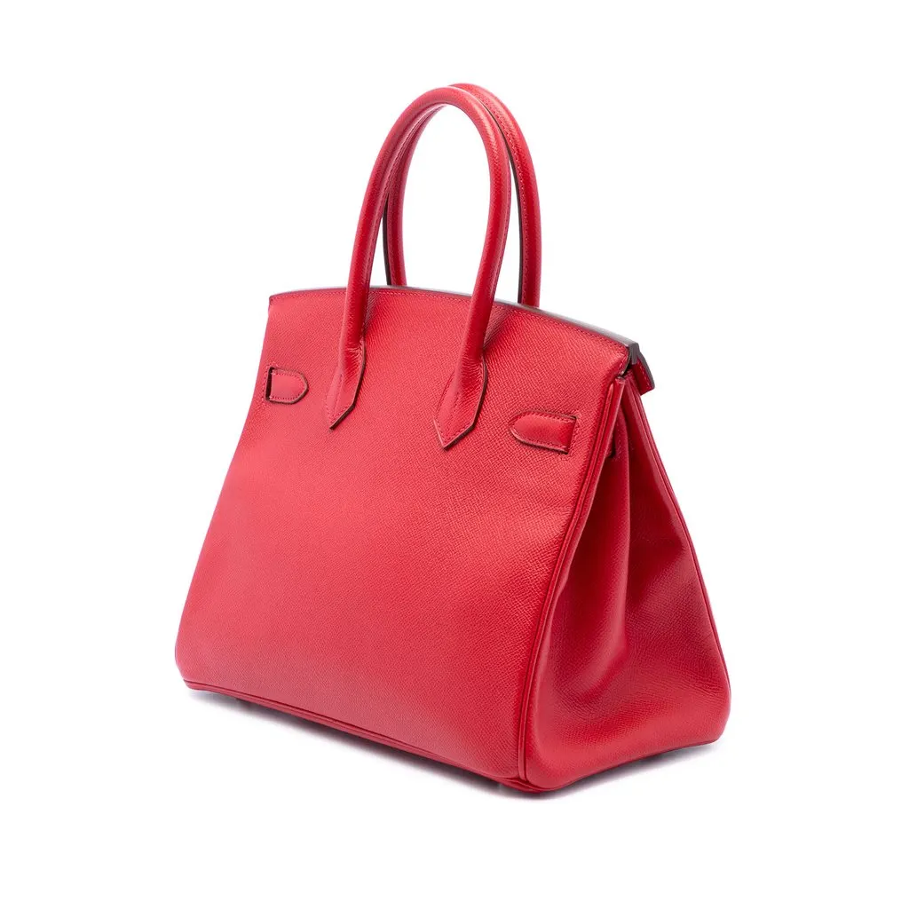 Hermès Epsom Birkin Retourne 30 Red Leather Very good - Back View