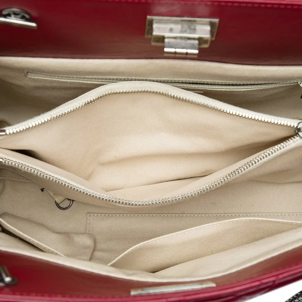 Chanel Quilted Aged Calfskin Reissue 2.55 Tote Red Leather Very good - Model View