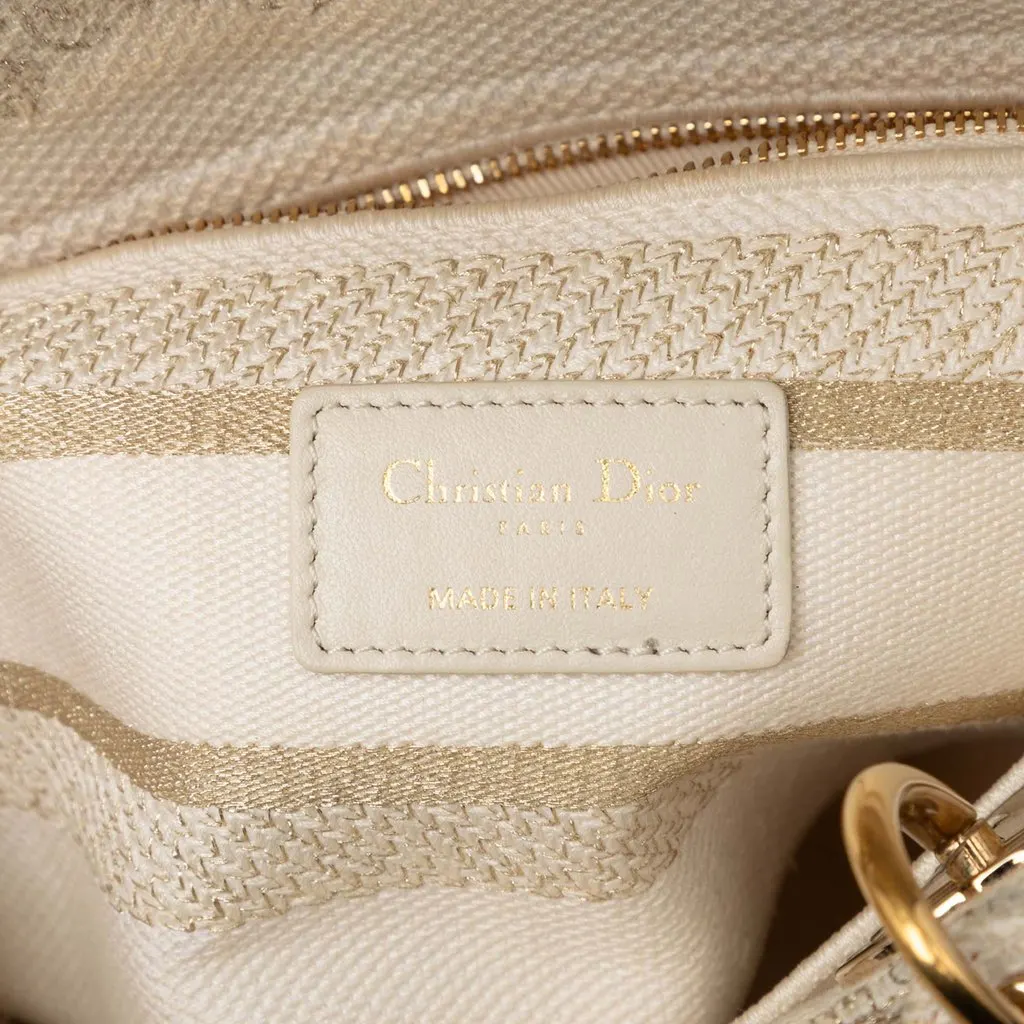 Dior Medium Embroidered Canvas Jardin D Hiver Lady D Lite Brown Very good - Box View
