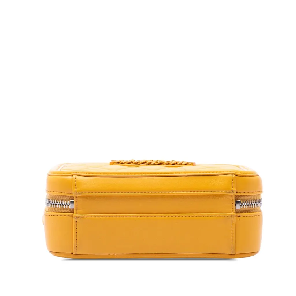 Chanel Small Lambskin CC Filigree Incognito Vanity Case Yellow Leather Very good - Inside View