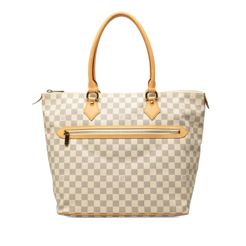 Louis Vuitton Damier Azur Saleya GM White Canvas Very good - Front View