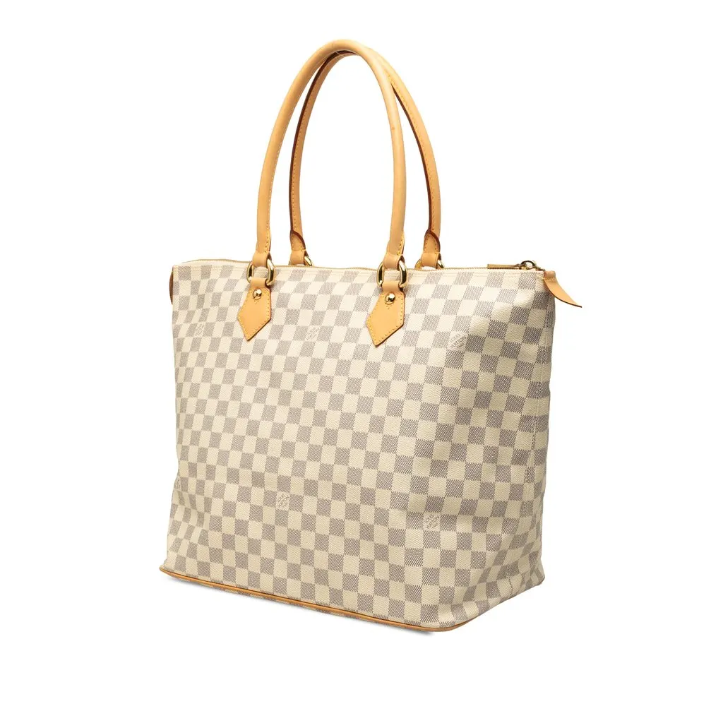 Louis Vuitton Damier Azur Saleya GM White Canvas Very good - Back View