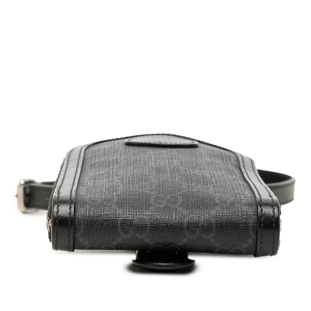 Gucci GG Supreme Interlocking G Phone Holder Crossbody Black Canvas Very good - Inside View