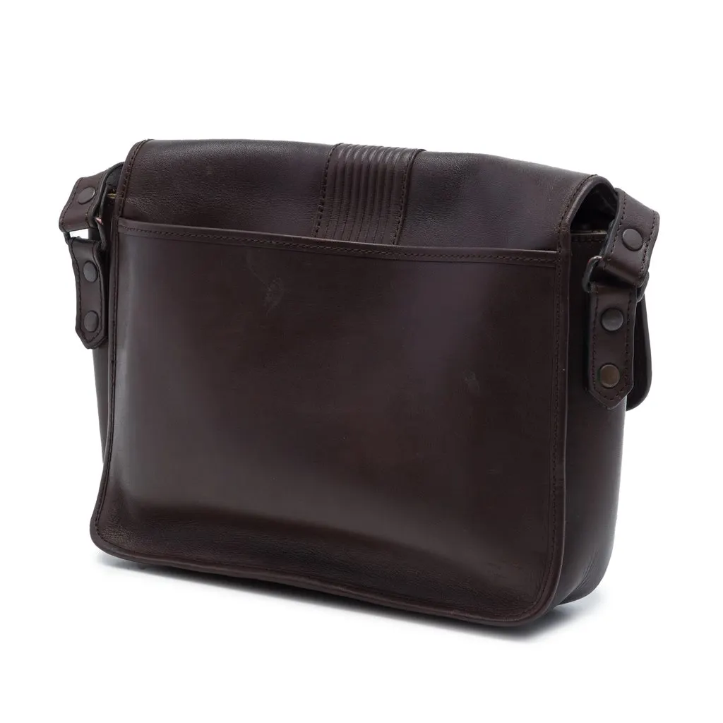 Saint Laurent Leather Crossbody Brown Leather Good - Back View