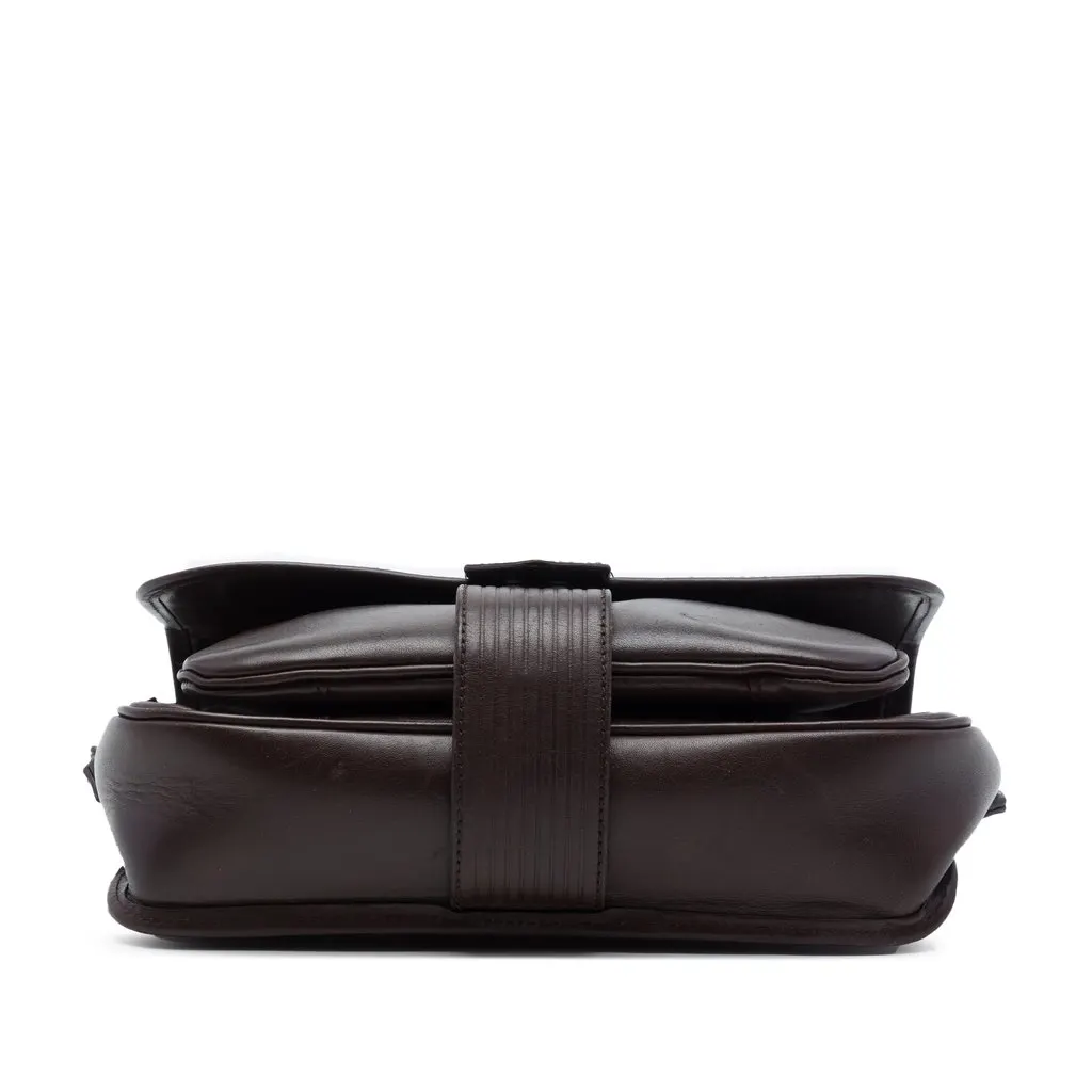 Saint Laurent Leather Crossbody Brown Leather Good - Inside View