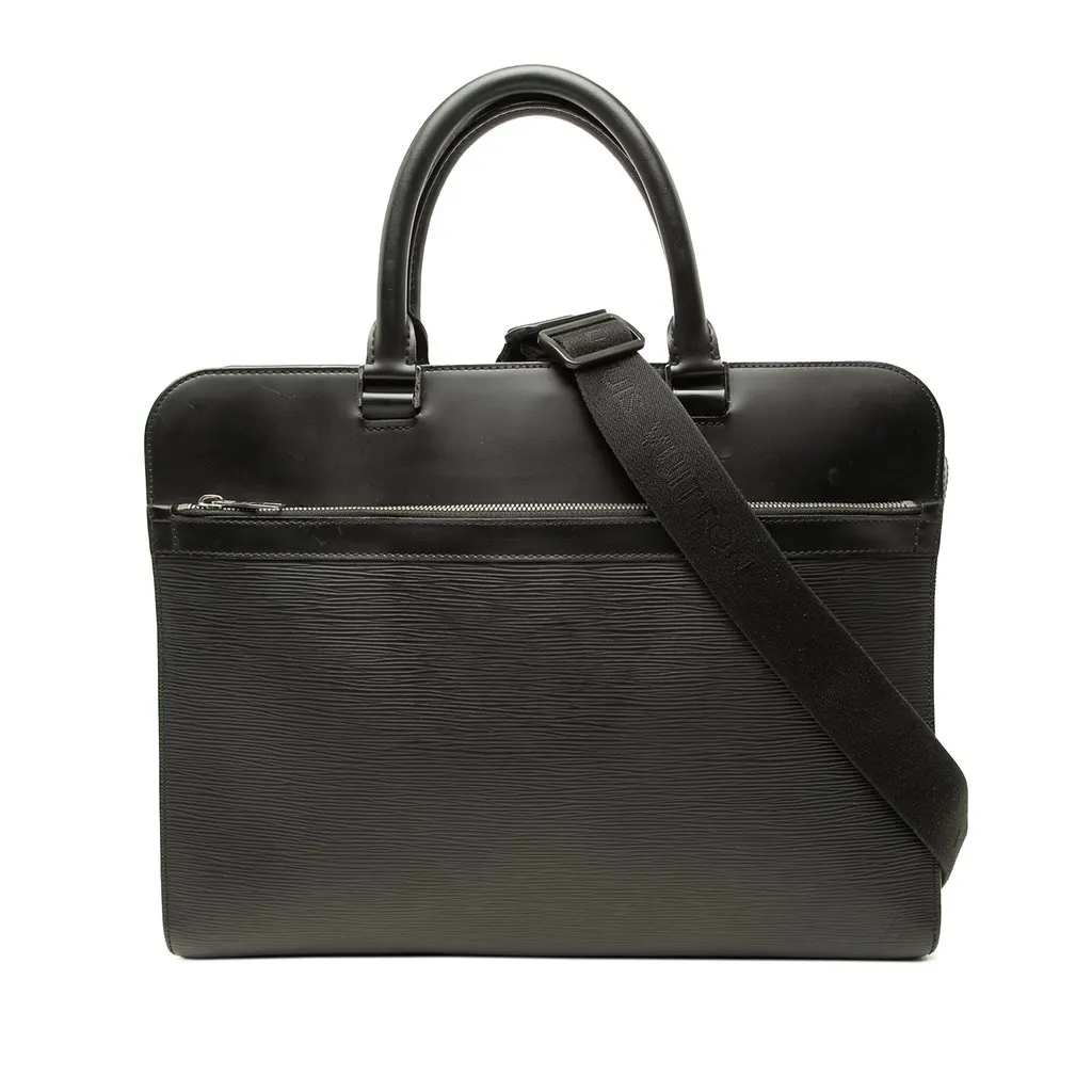 Louis Vuitton Epi Bassano GM Black Leather Good - Front View