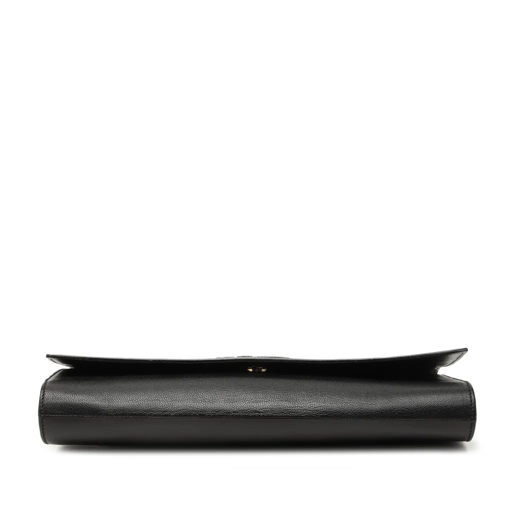 Saint Laurent Large Calfskin Monogram Belle De Jour Clutch Black Leather Very good - Inside View