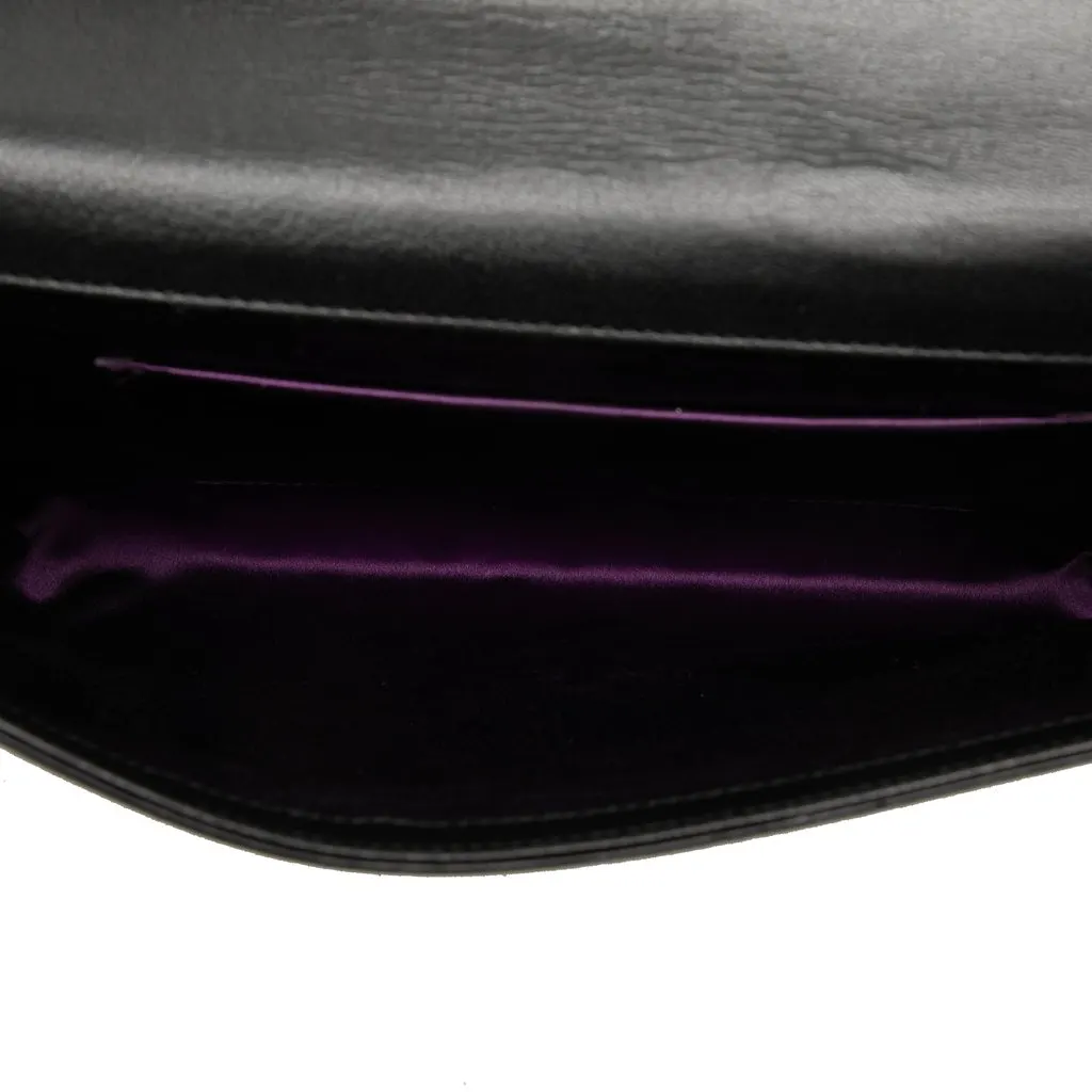 Saint Laurent Large Calfskin Monogram Belle De Jour Clutch Black Leather Very good - Model View