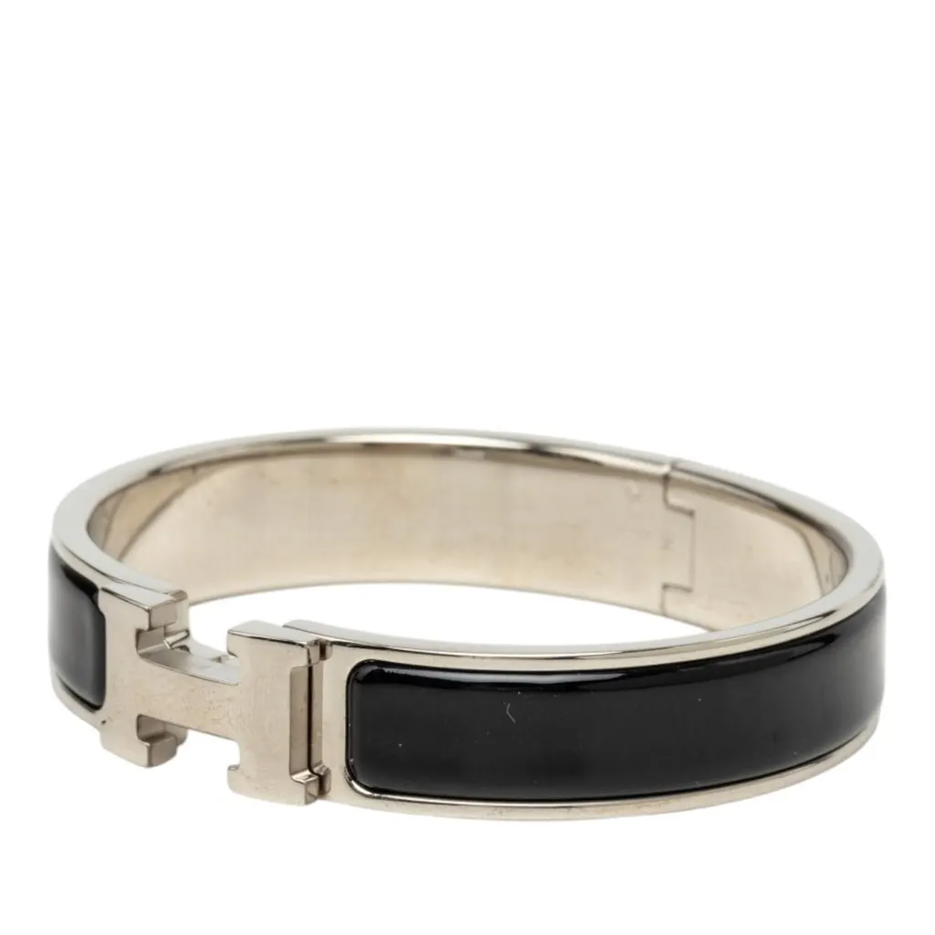 Hermès Narrow Enamel Clic H Bracelet PM Black Very good - Back View
