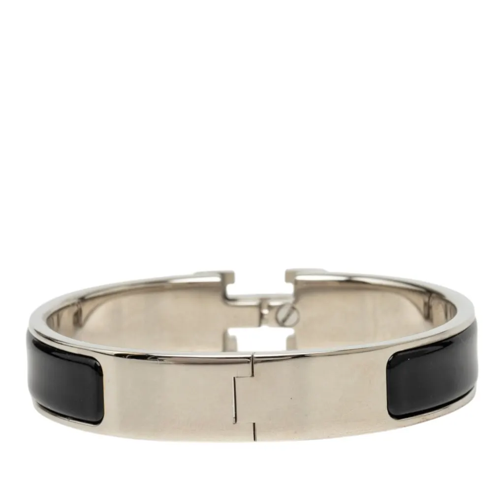 Hermès Narrow Enamel Clic H Bracelet PM Black Very good - Inside View
