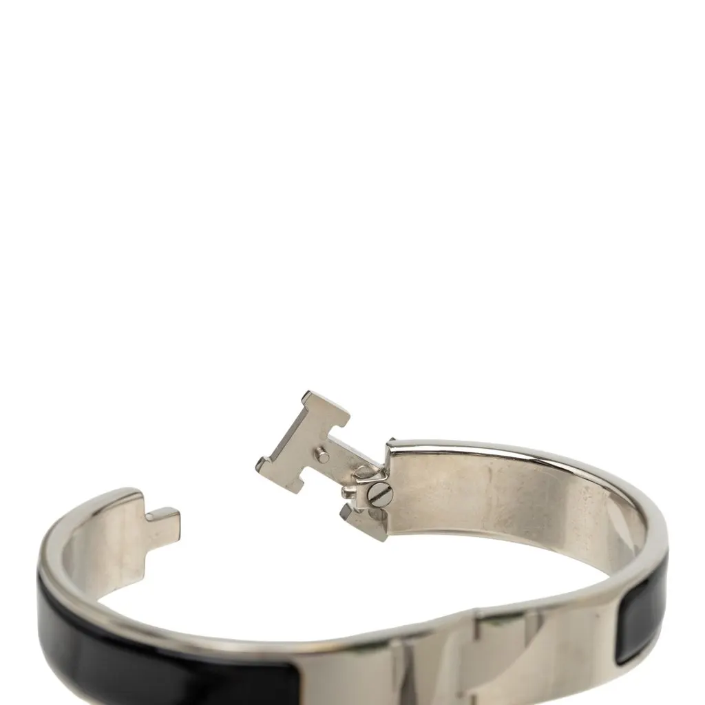 Hermès Narrow Enamel Clic H Bracelet PM Black Very good - Box View