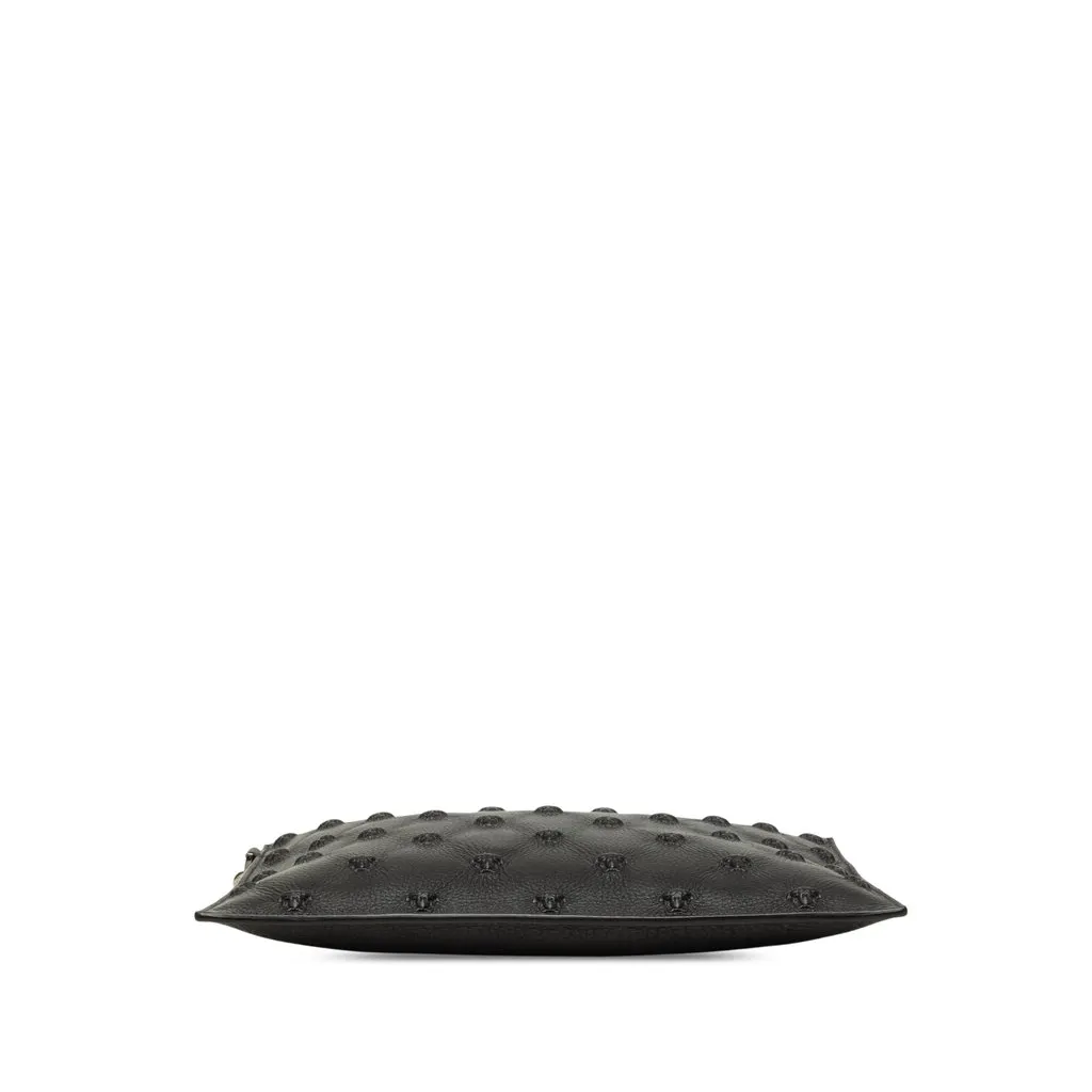Versace Embossed Leather Medusa Wristlet Clutch Black Leather Very good - Inside View