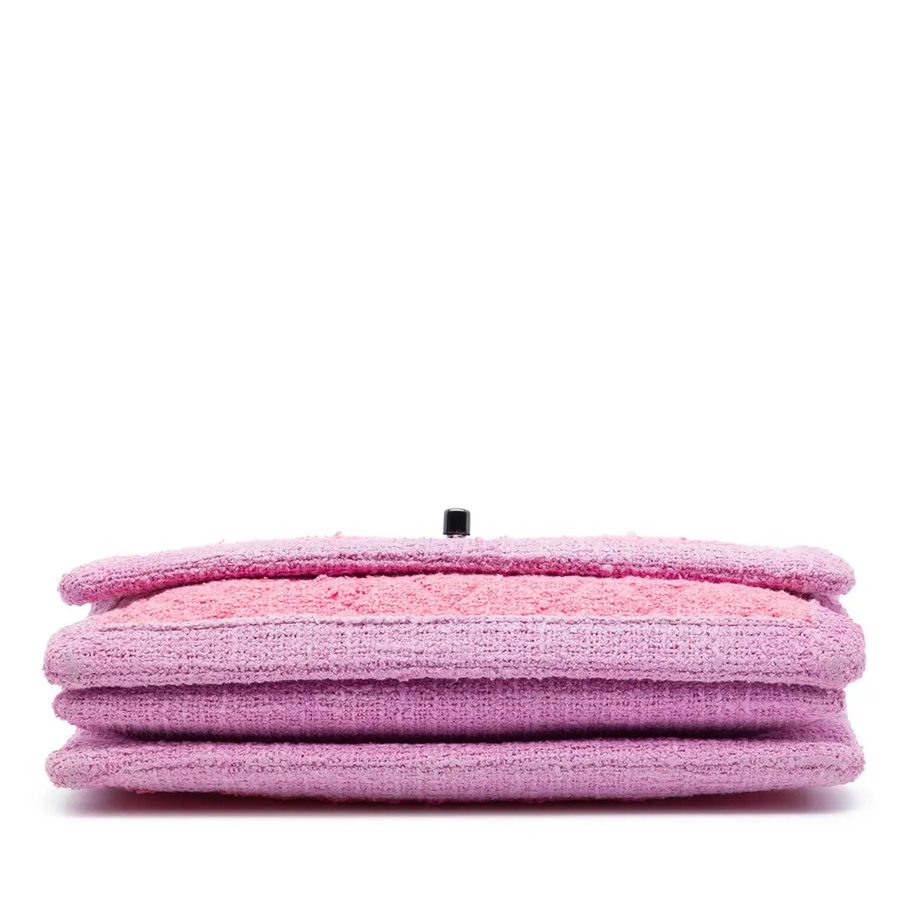 Chanel CC Quilted Tweed Accordion Flap Pink Very good - Inside View