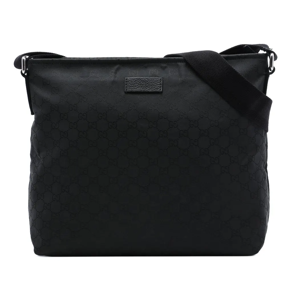 Gucci GG Nylon Crossbody Black Good - Front View