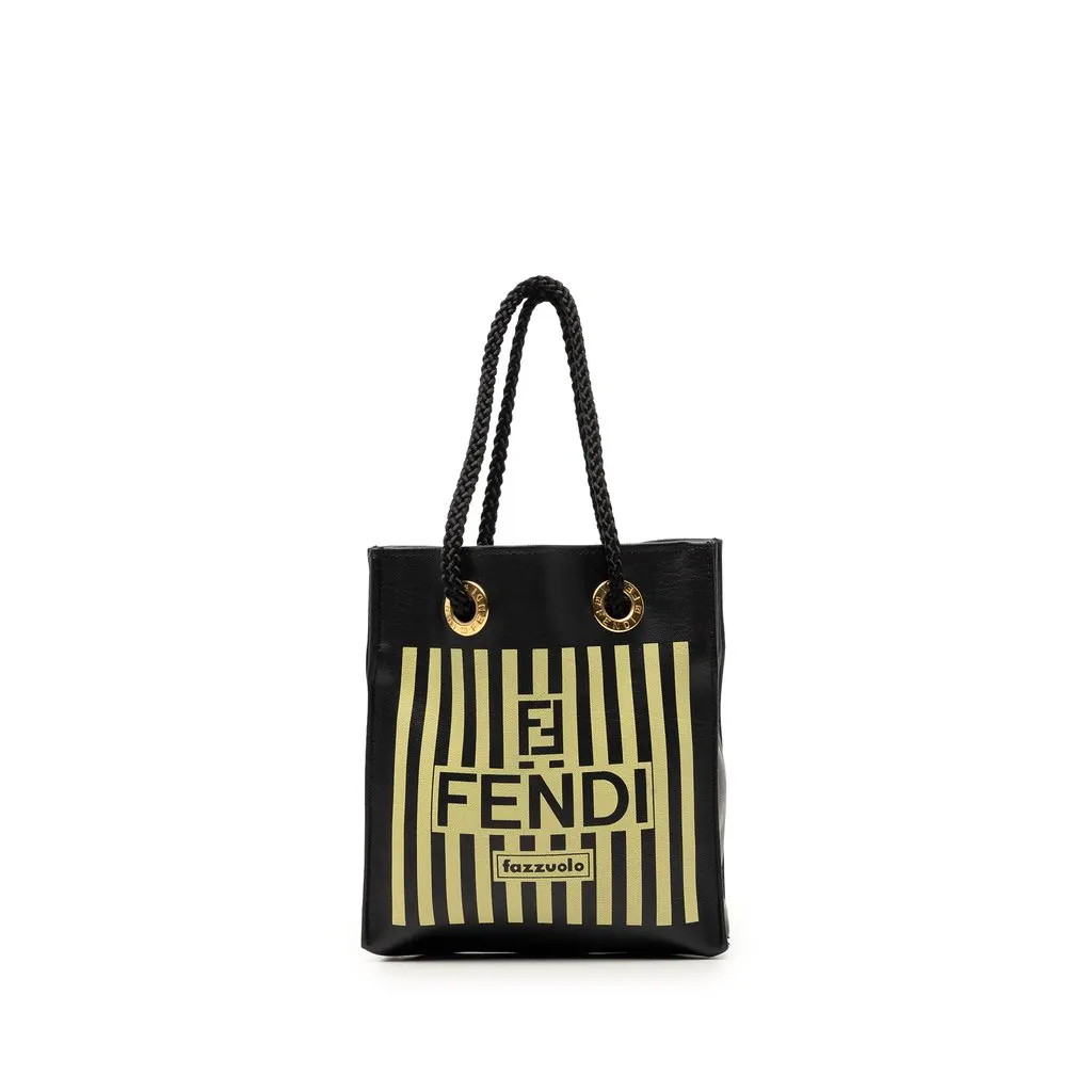 Fendi Mini Leather Fazzuolo Handbag Black Leather Very good - Front View
