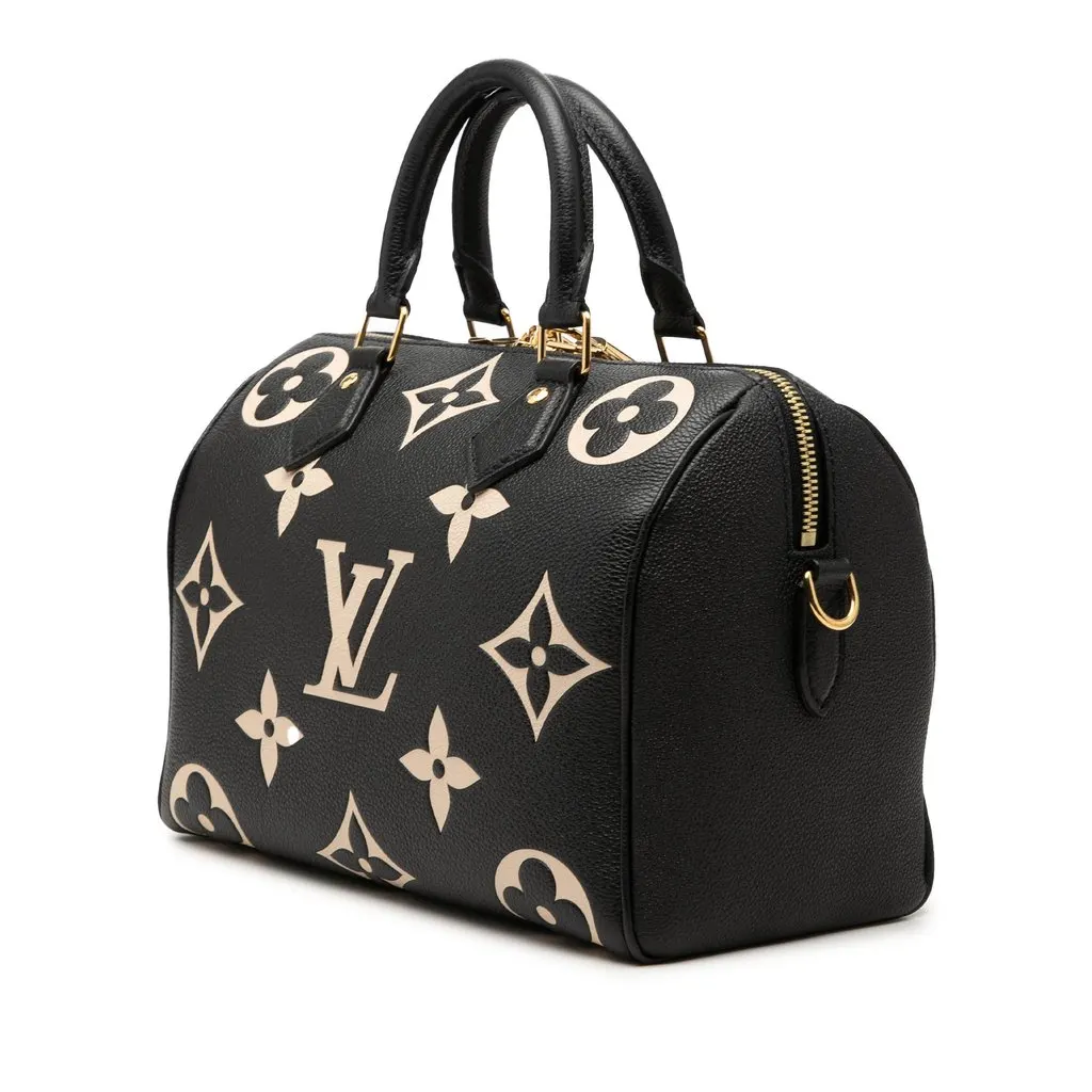 Louis Vuitton Bicolor Monogram Empreinte Giant Speedy Bandouliere 25 Black Leather Very good - Back View