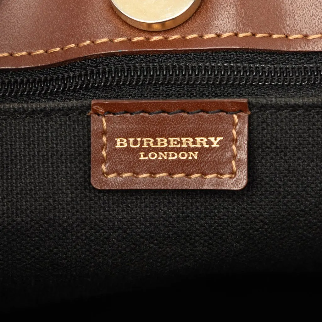 Burberry Haymarket Check Coated Canvas Tote Beige Canvas Very good - Box View