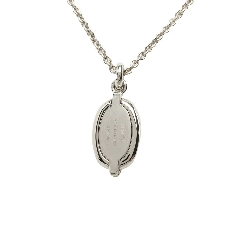 Hermès Palladium Plated Mini Maillon Pendant Necklace Silver Metal Very good - Inside View