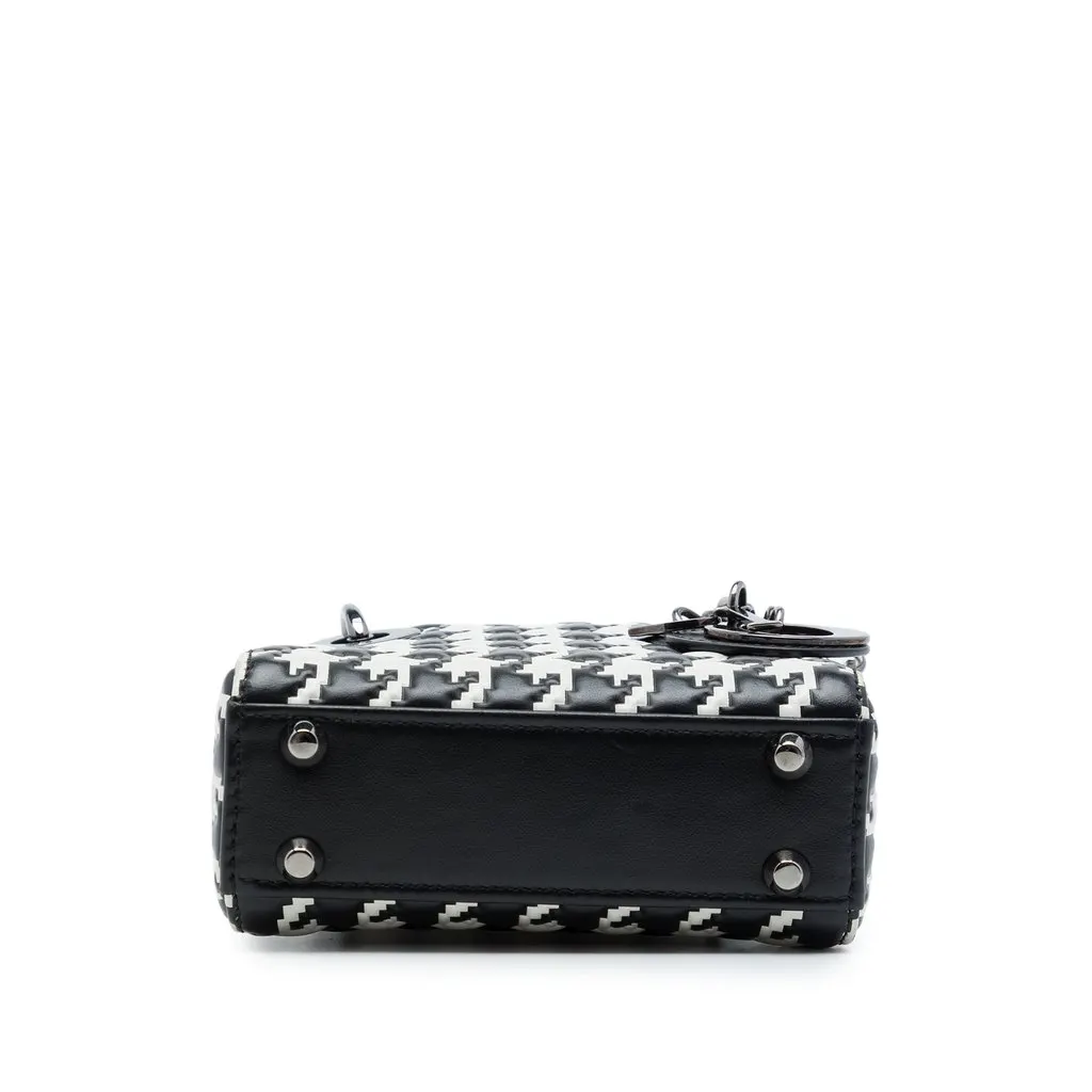 Dior Micro Calfskin Houndstooth Embossed Macro Lady Dior Black Leather Very good - Inside View