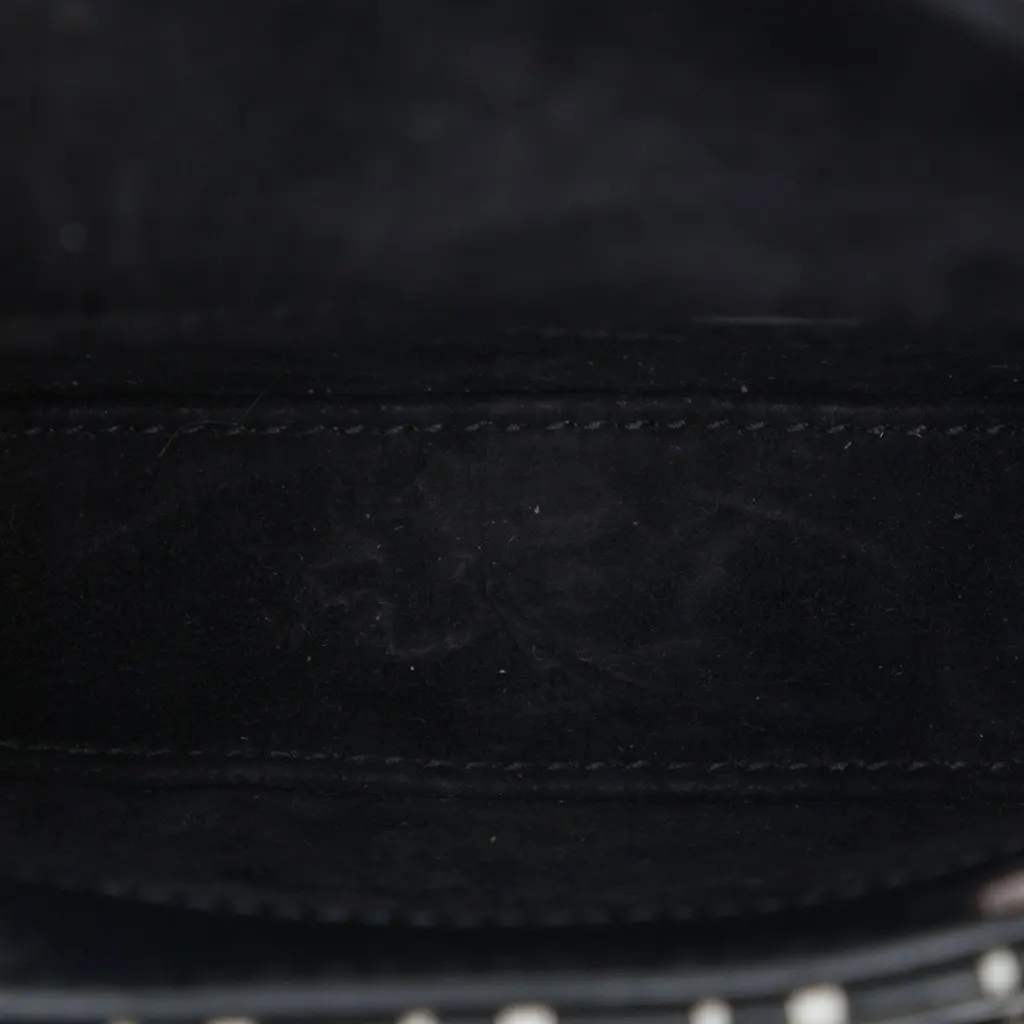 Dior Micro Calfskin Houndstooth Embossed Macro Lady Dior Black Leather Very good - Model View