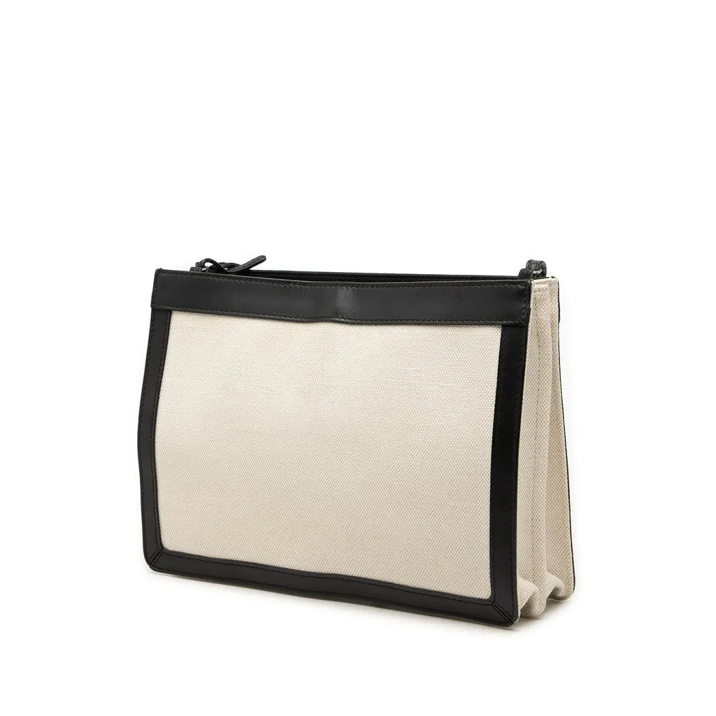 Balenciaga Canvas Navy Pochette Crossbody White Canvas Good - Back View