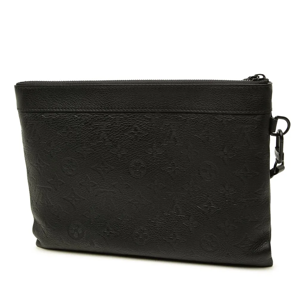 Louis Vuitton Monogram Shadow Pochette To Go Black Leather Very good - Back View