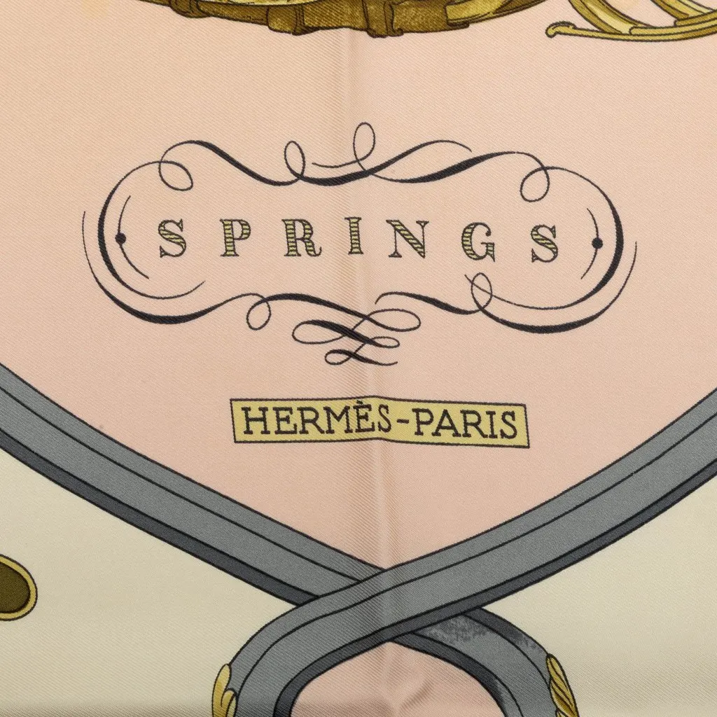 Hermès Springs Silk Scarf 90 Pink Silk Good - Box View