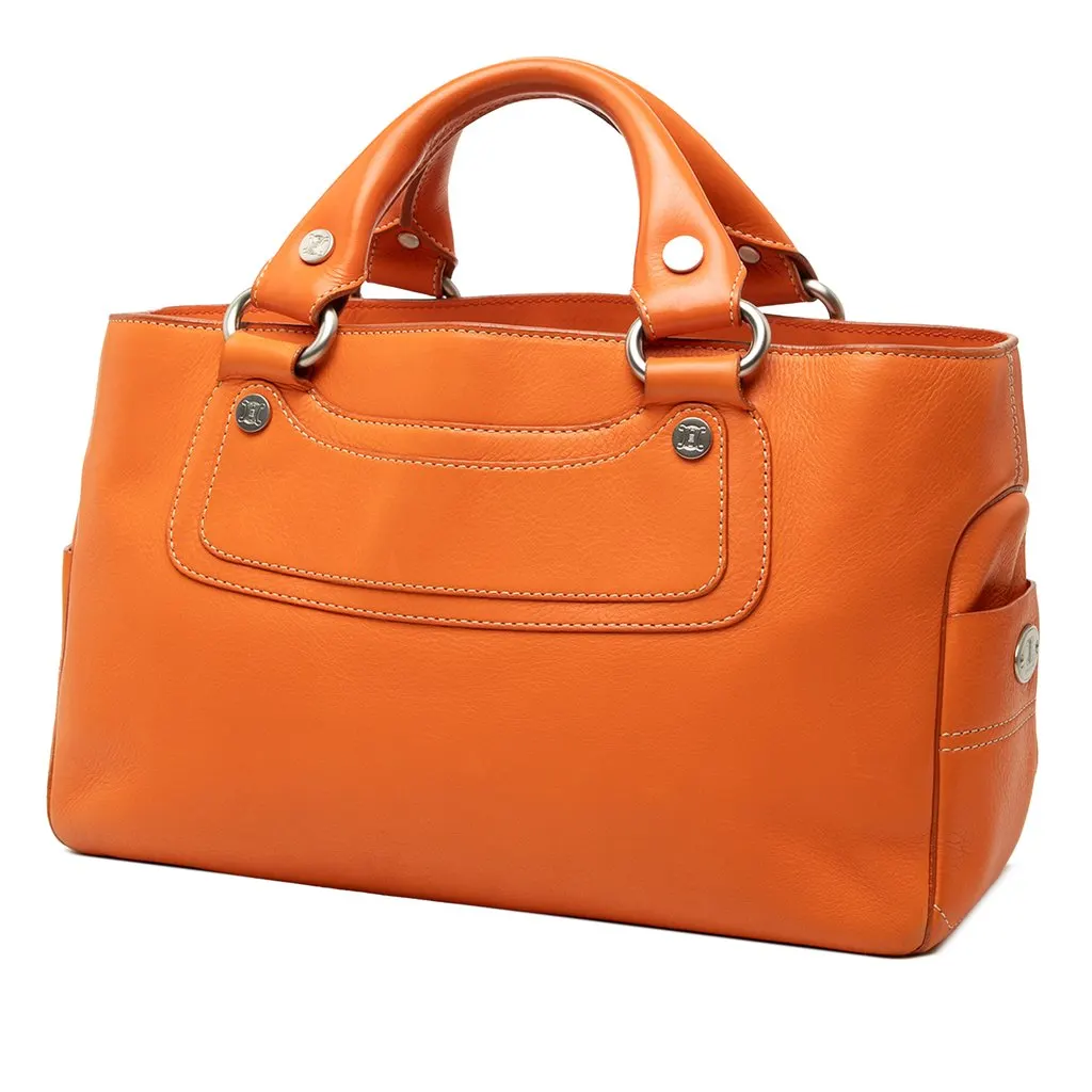 Celine Leather Boogie Handbag Orange Leather Good - Back View