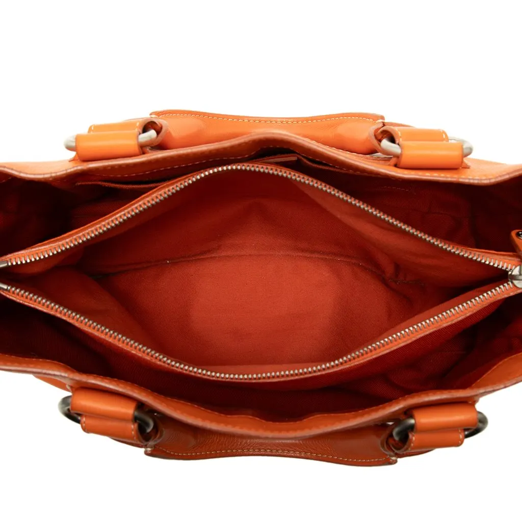 Celine Leather Boogie Handbag Orange Leather Good - Model View