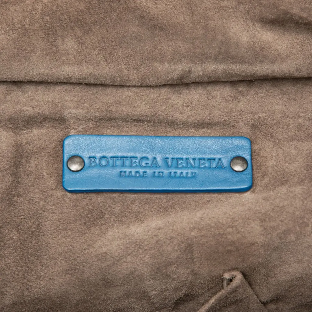 Bottega Veneta Nappa Intrecciato Trimmed Handbag Blue Leather Very good - Box View