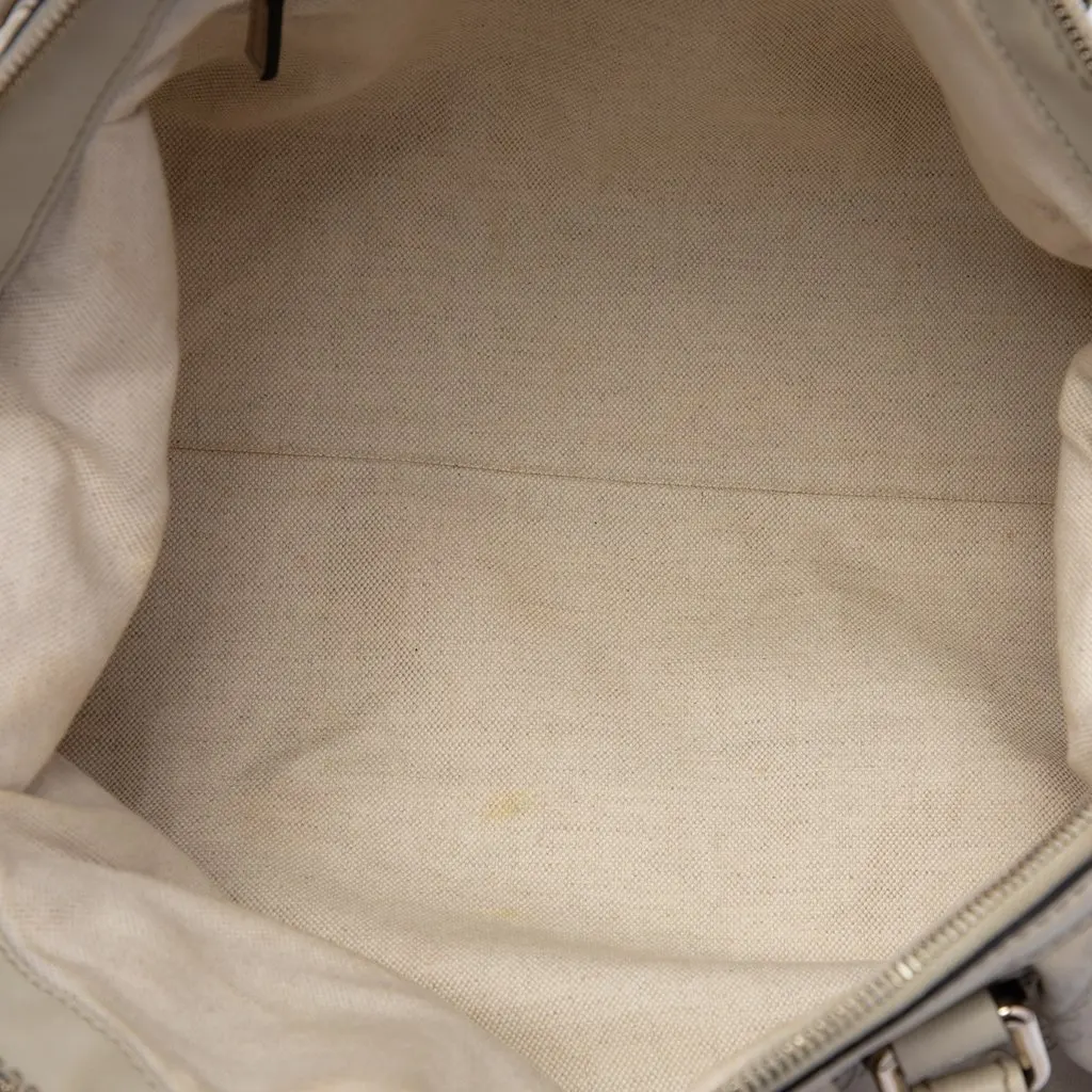 Gucci Guccissima Sukey Satchel White Leather Very good - Model View
