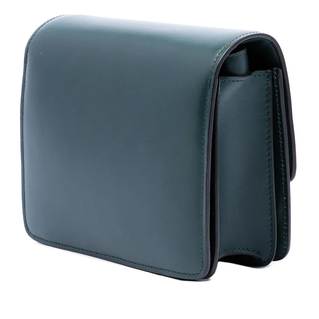 Celine Small Calfskin Classic Box Green Leather Very good - Back View