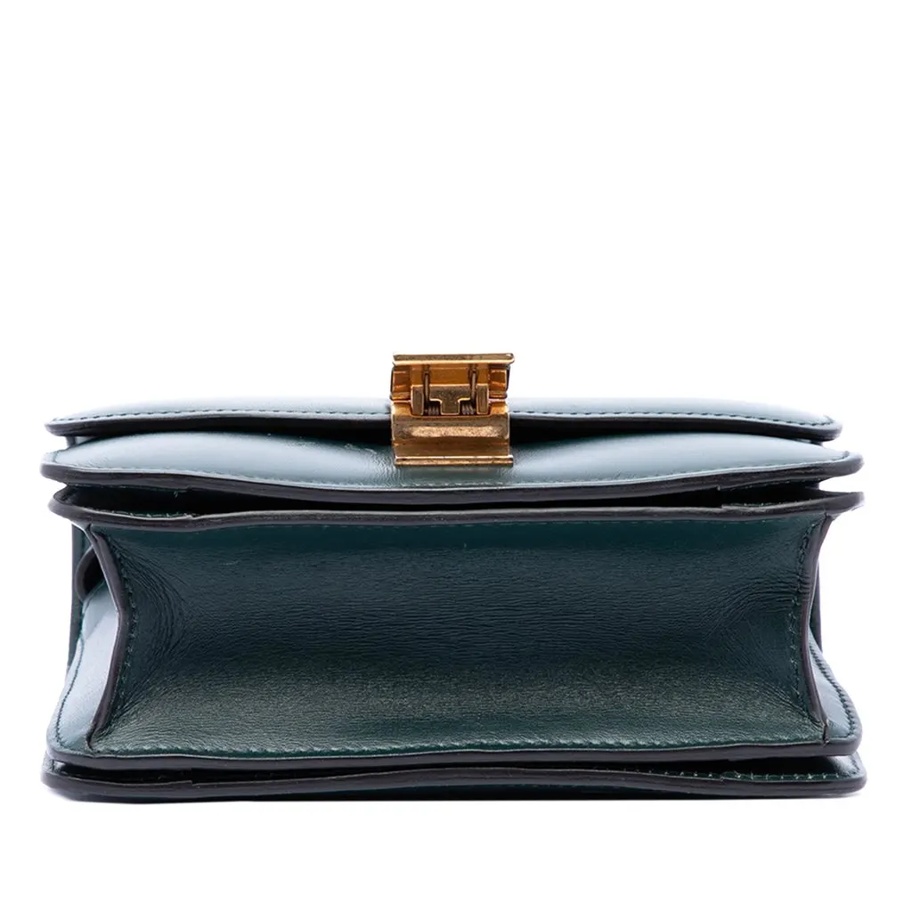 Celine Small Calfskin Classic Box Green Leather Very good - Inside View