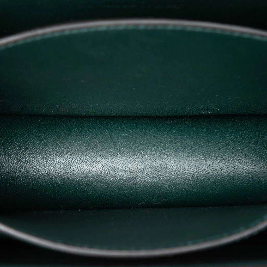 Celine Small Calfskin Classic Box Green Leather Very good - Model View