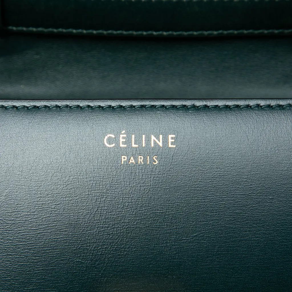 Celine Small Calfskin Classic Box Green Leather Very good - Box View