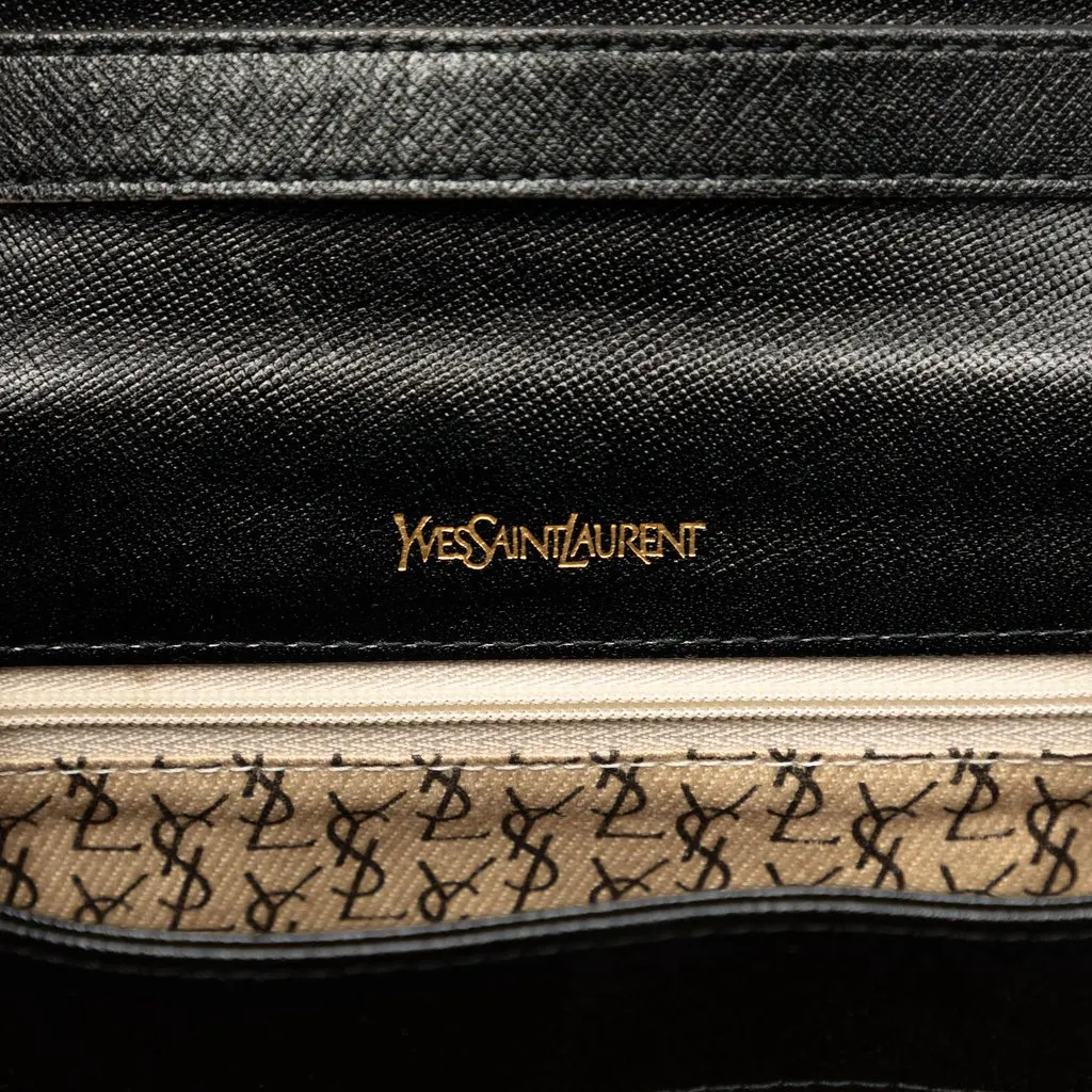 Saint Laurent Leather Monogram Crossbody Black Leather Good - Box View