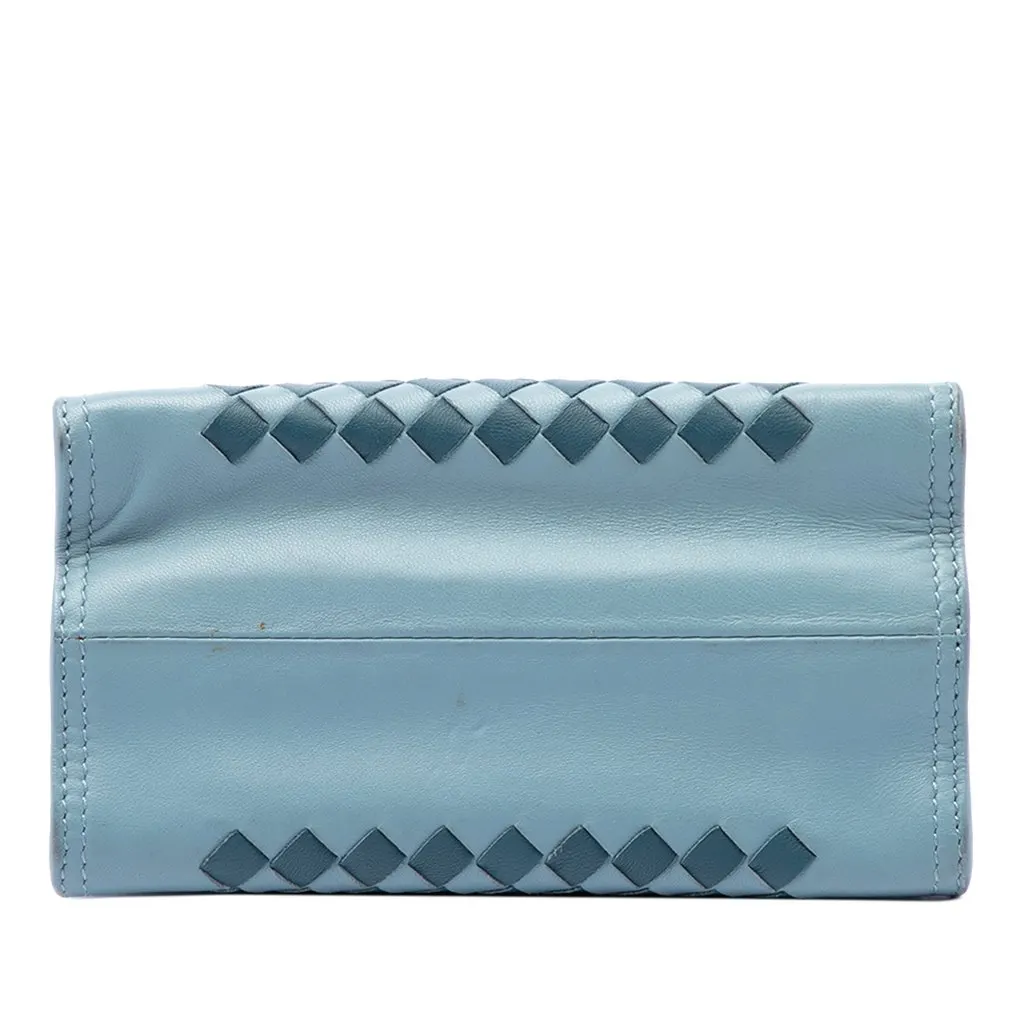 Bottega Veneta Nappa Intrecciato Chain Wallet Blue Leather Very good - Inside View